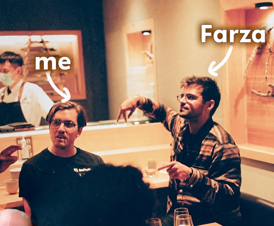 Jorge and Farza after the jump to SF
