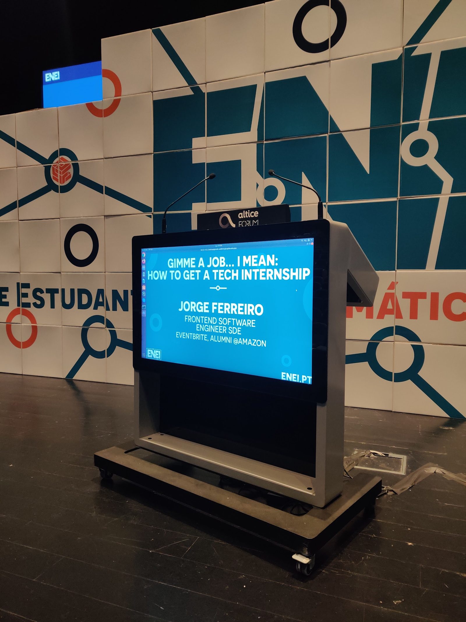 On the main stage at ENEI